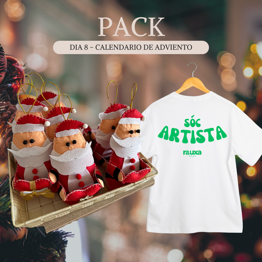 PACK Papa Noel + Camiseta "Sóc Artista" - DIA 8 CALENDARIO DE ADVIENTO