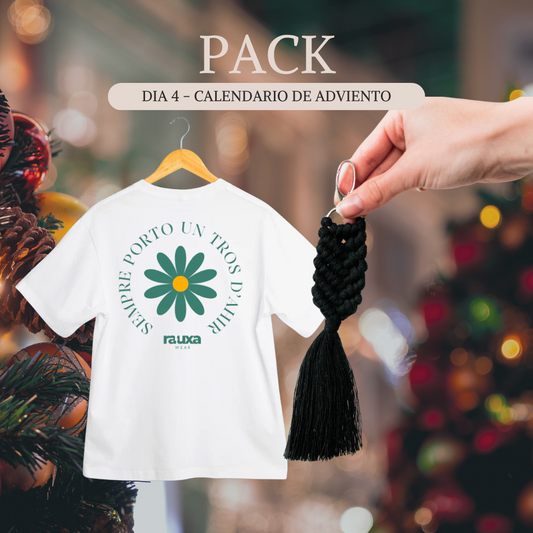 PACK Camiseta "Sempre porto un tros d'ahir" + Llavero de macramé de merakiyarn - DIA 4  CALENDARIO DE ADVIENTO